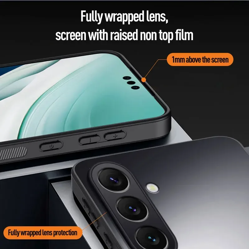 Magnetic Shockproof Matte Case with 360° Rotating Ring Holder