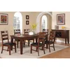 Antique Walnut Finish Solid Wood Set of 2pc Chairs Dining Chair Ladder Back Cushion Seats 5