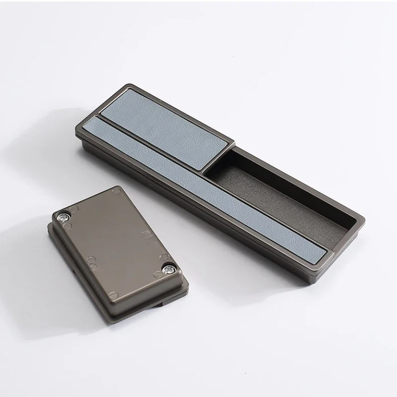 Furniture Handle Cabinet Closet Embedded Invisible Handle Drawer Sliding Door Slotted Hidden Handle Leather Hardware Fittings