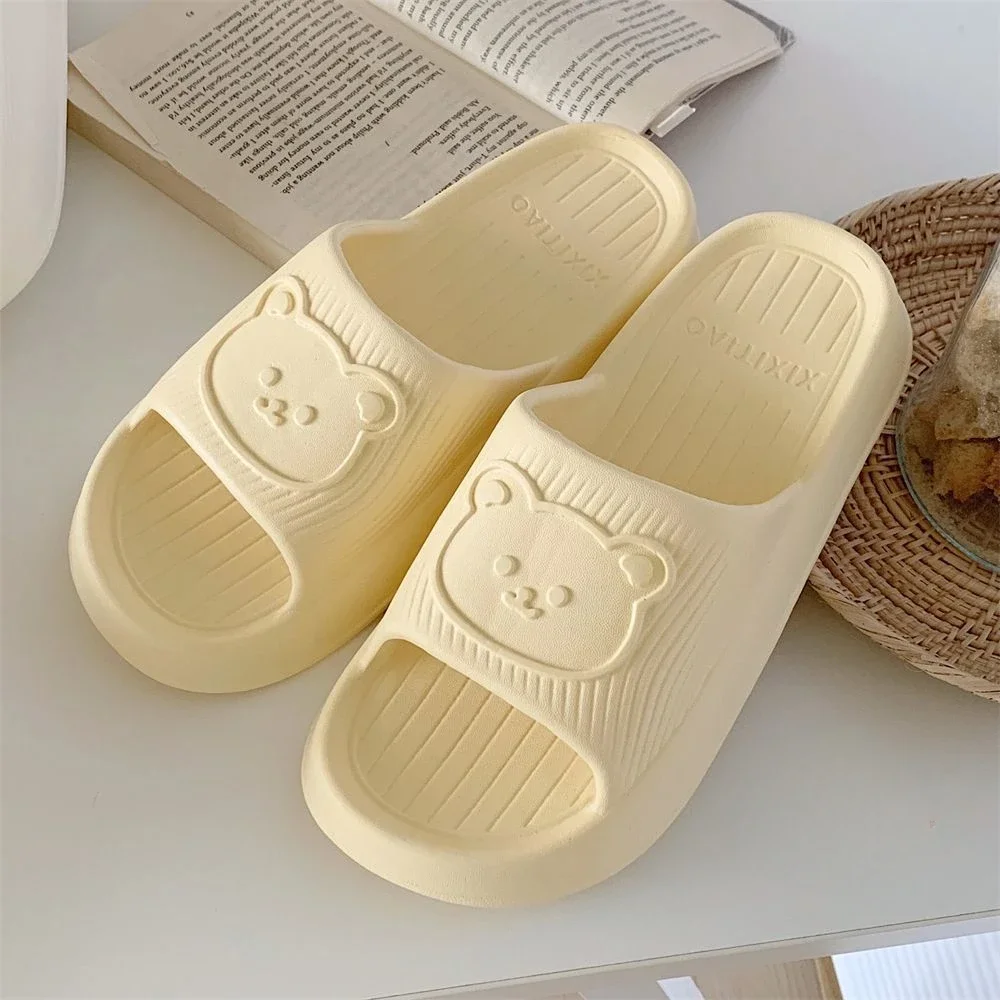 

Шлепанцы женские с открытым носком, сандалии для дома, мягкие, Нескользящие, из натуральной кожи, симпатичные, ПВХ 39