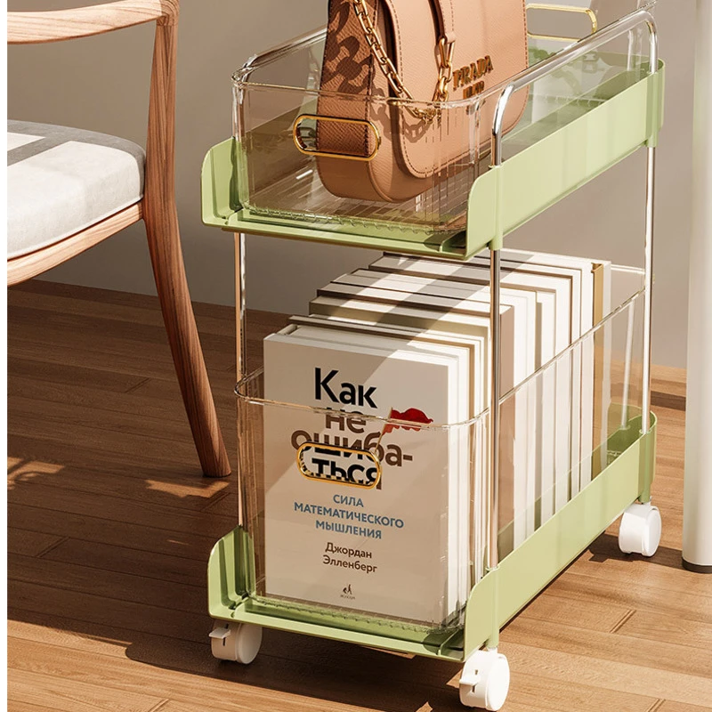 Bookshelf Book Shelf Library Furniture Bookstore Shelves With Wheels Trolley Organizer Room