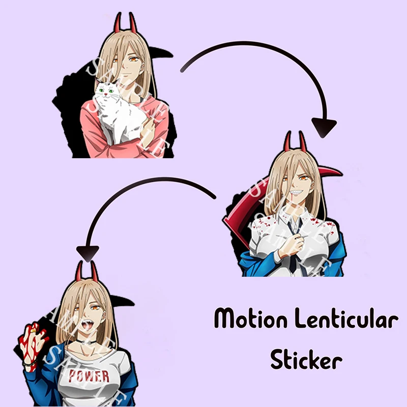 Power Anime Chainsaw Man Motion Refrigerator Stickers anime motion stickers Waterproof Decals for Cars Laptop Suitcase Etc Christmas Gift Home Decor