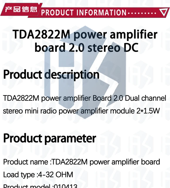 Amplificador De Audio Mini Estéreo TDA2822M - 2 Canales, Voltaje 1.8-12V, Para Proyectos DIY