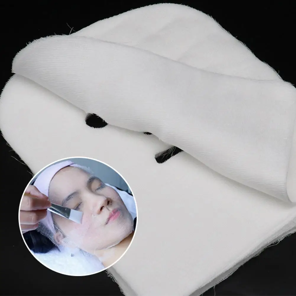 50-Pack Precut Gauze Facial Mask Sheets - High Absorption Disposable Masks for Premium Skin Care and Spa Use