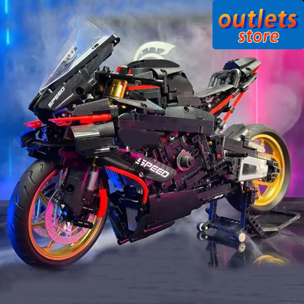 

BM002 High Tech Motorcycle Black Warrior Sport Locomotive Static Moc 42130 Brick Technical Model Building Block Boy Toys 1920PCS