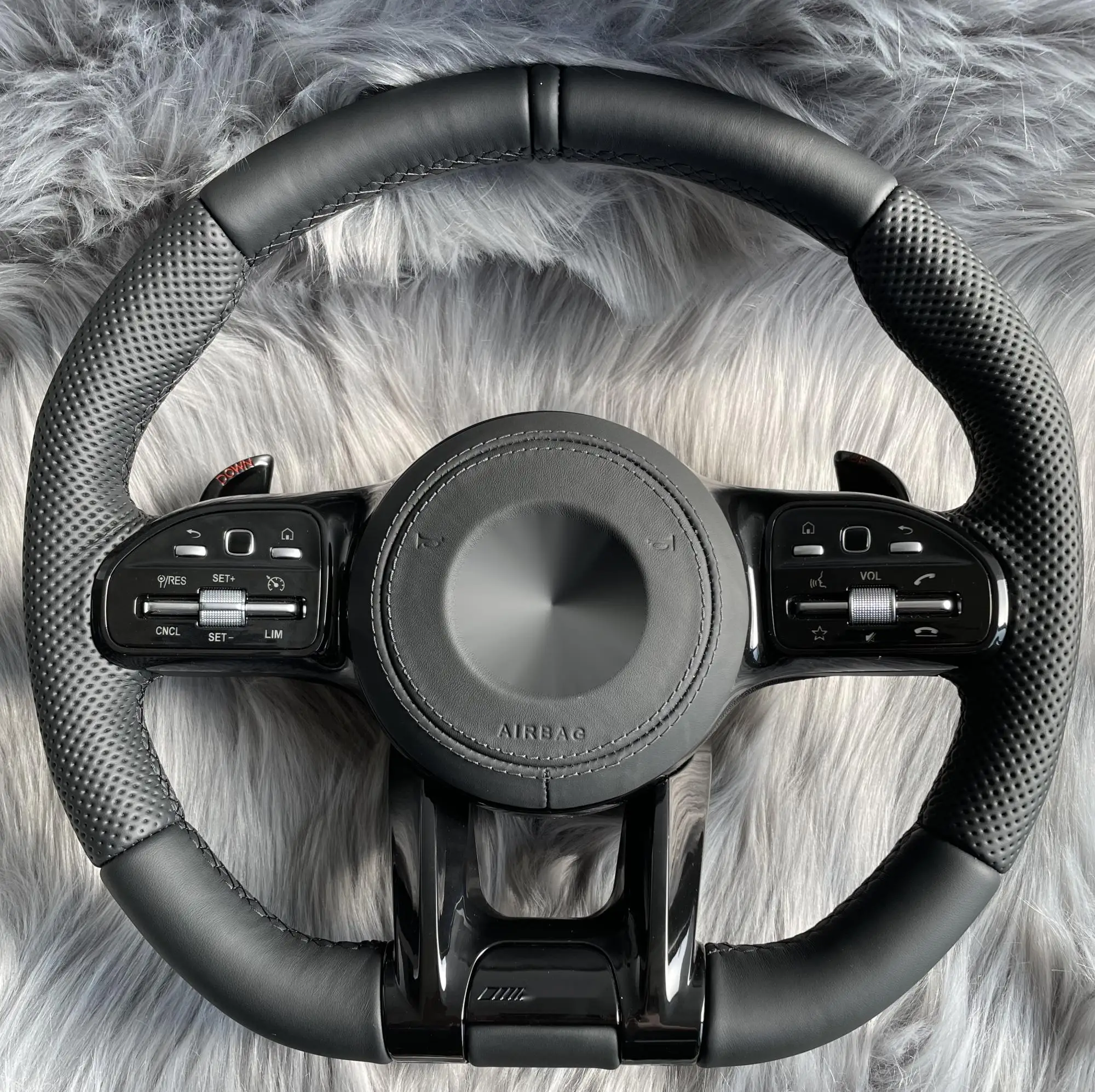 AMG Steering Wheel for Benzs c190 W117 W166 W177 W197 W205 W213 W216 W217 W218 W222 W253 W257 W463 W464 GLE G63 C63