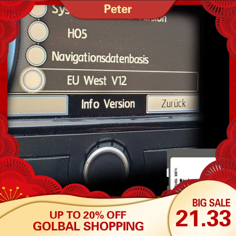 Per Vw Cross Golf (A6) 2009-2014 Sat Nav Gibraltar Grecia Irlanda Map Navigation Sd Card