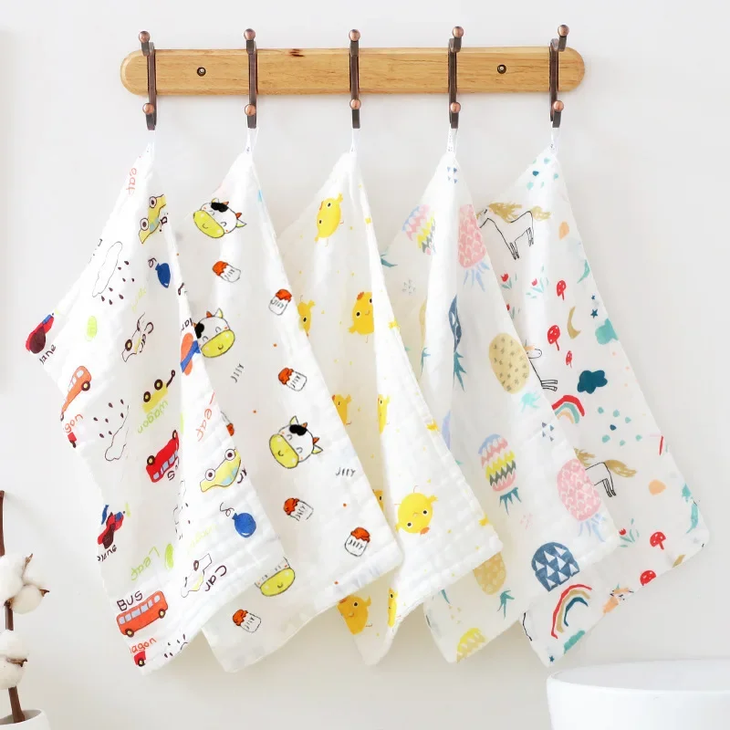 

Шестислойное детское полотенце 25*50 см, повседневное Впитывающее мягкое Марлевое детское полотенце из чистого хлопка с принтом