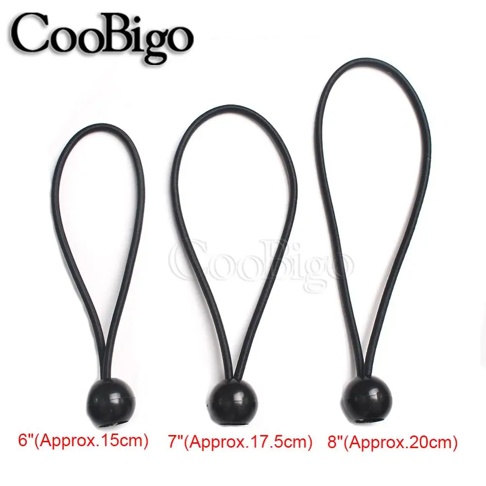 Elastic Ropes 10Pcs Ball Bungee Cords Elastic Rope Canopy Tarp Tie Fixed Shelter Cargo Camping Tent Poles Outdoor Accessories 15cm 18cm 20cm