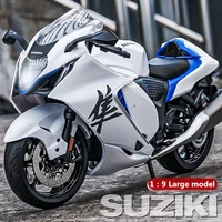 1:9 SUZUKI Hayabusa GSX-1300R Alloy Racing Motorcycle Model Diecast Metal Street Sports Motorcycle Model With Light Kid Toy Gift 1