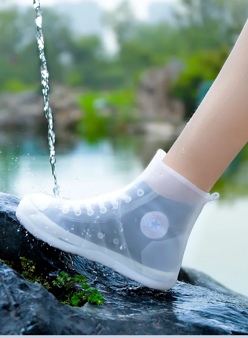rain shoe cover reusable Silicone Tall tube intensification anti-slip Children's outdoor rain shoes  cubre calzado impermeable