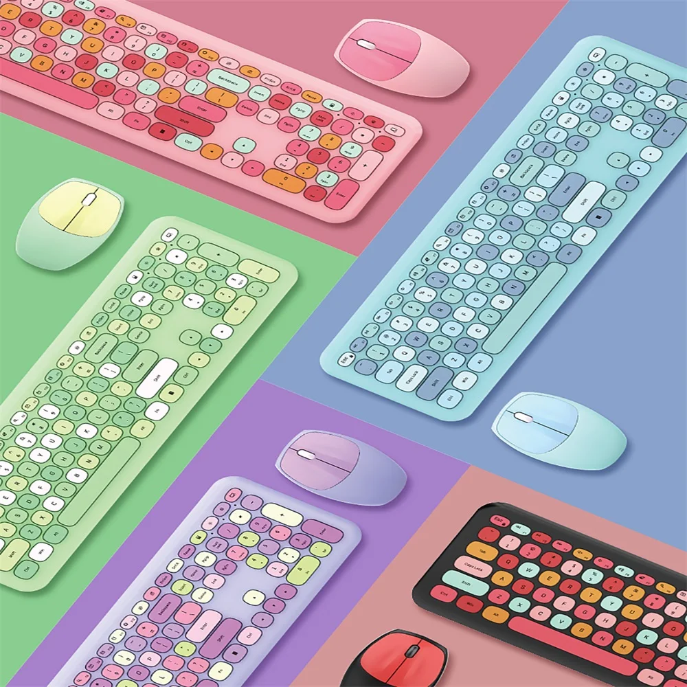 

2,4G Бесшумная Беспроводная клавиатура мышь Combo 1200DPI USB оптическая мышь для Mofii 666 цветная клавиатура с 110 клавишами для компьютера ноутбука