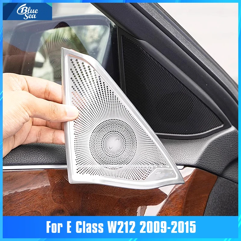 For Mercedes Benz E Class W212 E200 260 180 300 2009-2015 Car Door Window A Pillar Tweeter Audio Triangle Speaker Cover Stickers