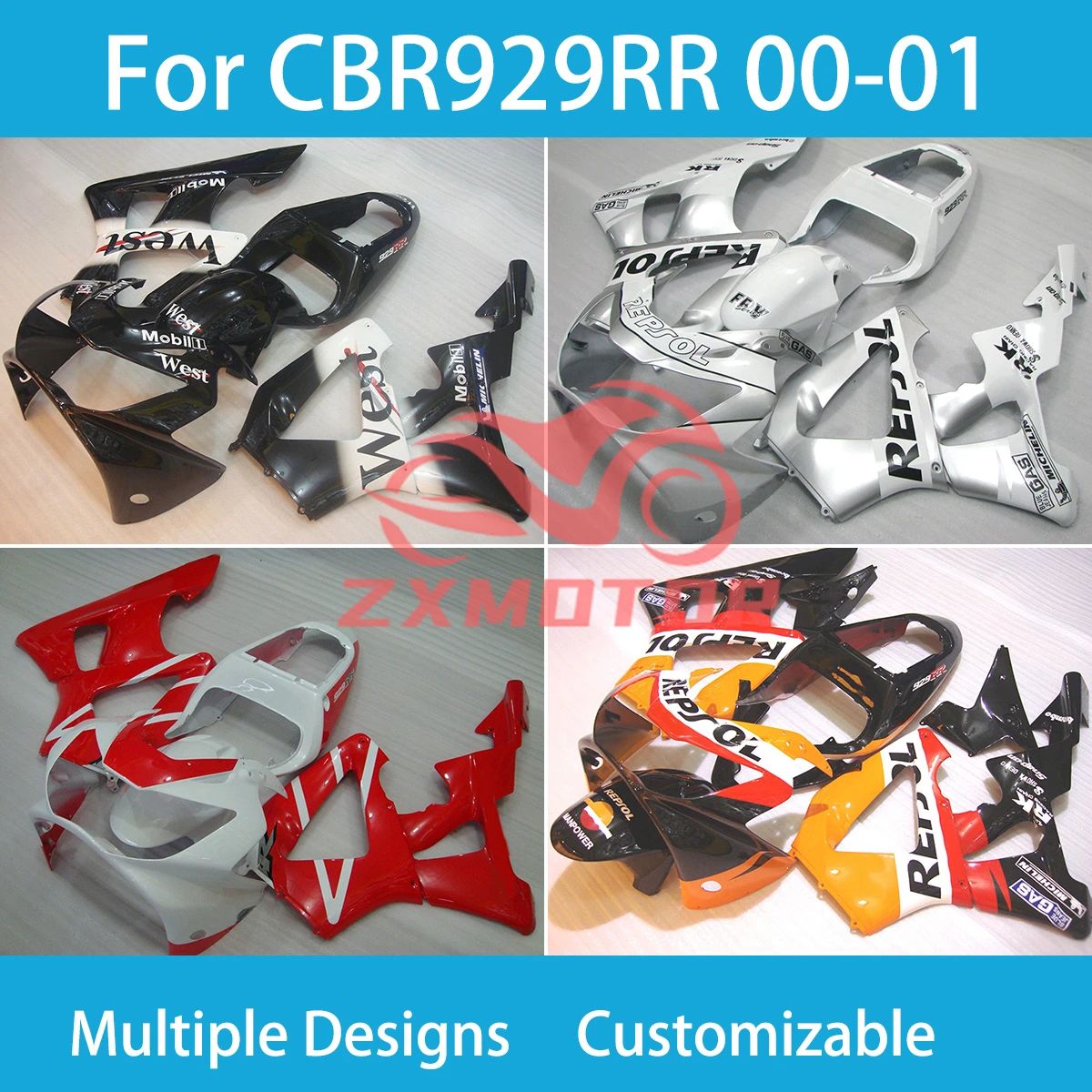 

Обтекатели для Honda CBR 929RR 00 01 Prime, комплект обтекателей для кузова мотоцикла ZXMT, CBR929RR 2000 2001