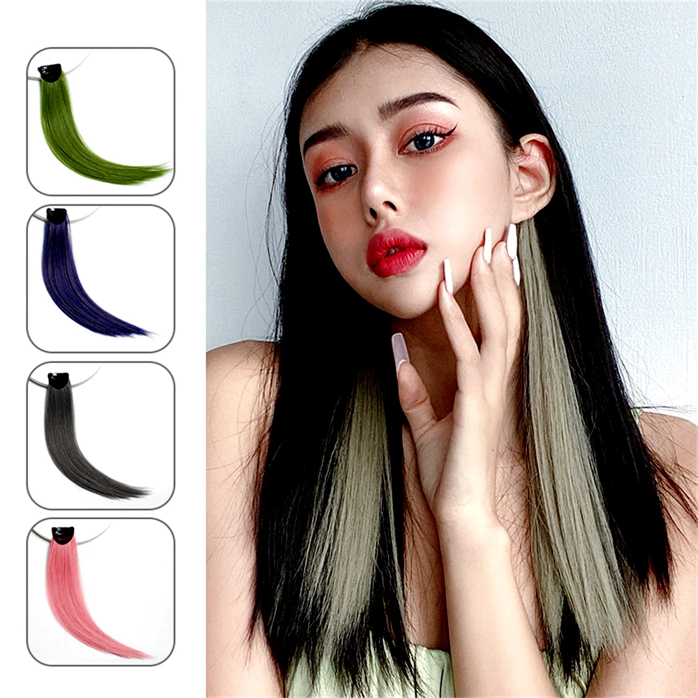 VaaJee Synthetic Clip Wigs Women Heat Resistant Straight Hair Extensions With Clips Multicolor Crochet Braid Hair For Teen Girls