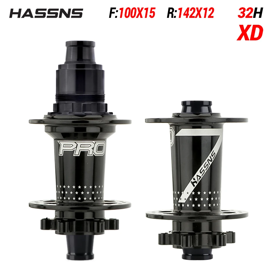 HASSNS PRO7 自転車ホイールハブ,24/32穴,jアーム,スルーアクスル