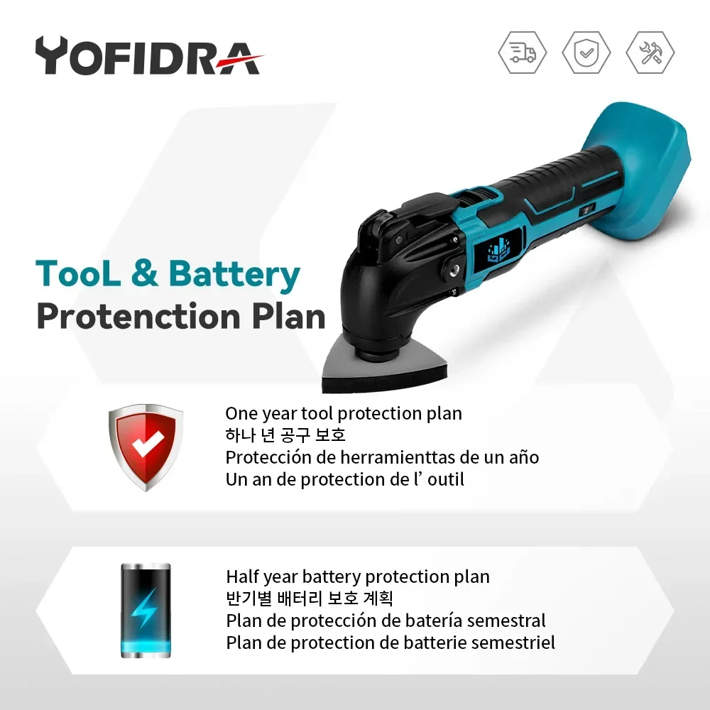 600W Oscillating Multi Tool 20000OPM Cordless Electric Woodworking Cutting Saw Tool Home Decoration for Makita 18v Battery 6