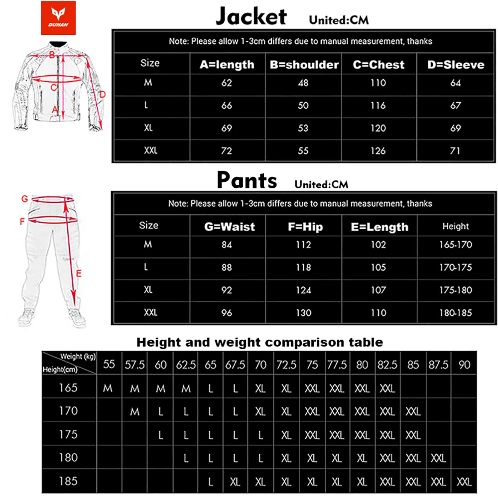 DUHAN Motorcycle winter Jackets warm protective Men's 600D Oxford Clothing motorbike Cruiser Touring Chopper Scooterski Jacket