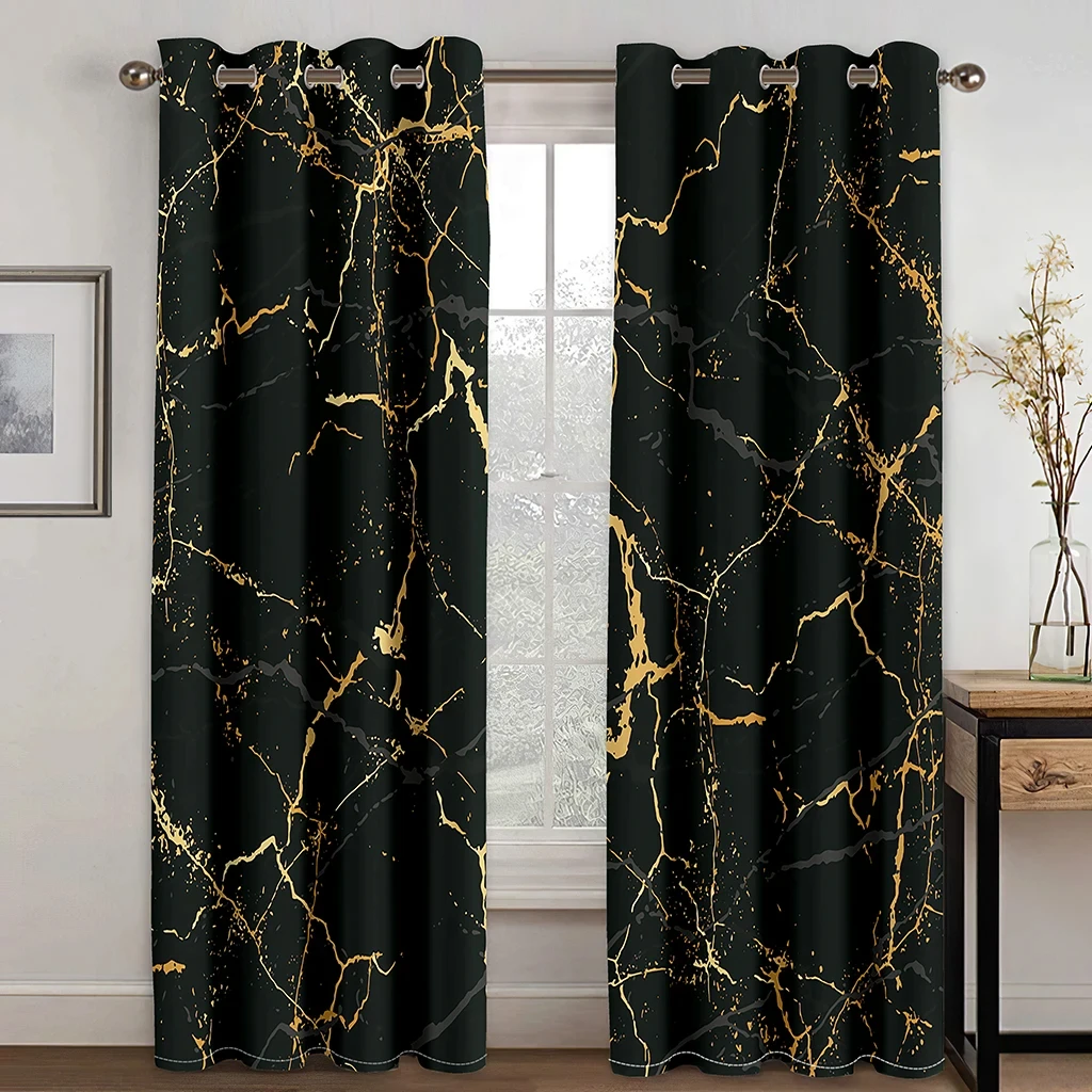 Navy Blue Blackout Curtains Black Gold Marble Curtains, Cracked Ink Texture  Luxury Abstract Home Decor Rod Pocket Blackout Printed Curtains, Suitable  For Living Room, Bedroom, Cafe, 84x84in Blue Curtains, image size:1024x1024