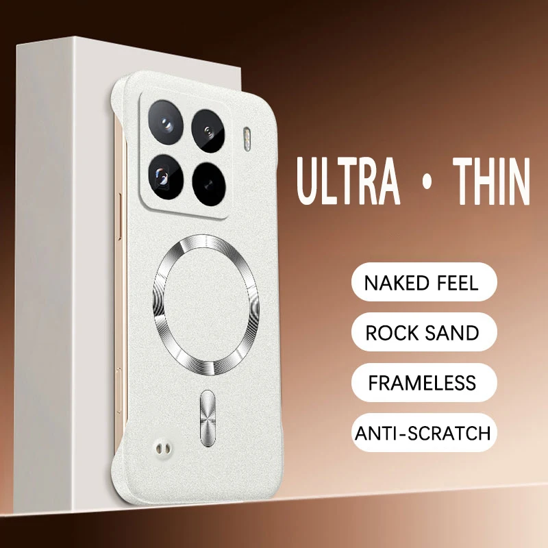 Magnetic Frameless Sand Rock Matte Case - Ultra Thin Hard Cover