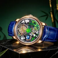 Montres PINDU à cadran panda tridimensionnel pour hommes, montres mécaniques entièrement automatiques de luxe haut de gamme, transparentes et ajourées 2