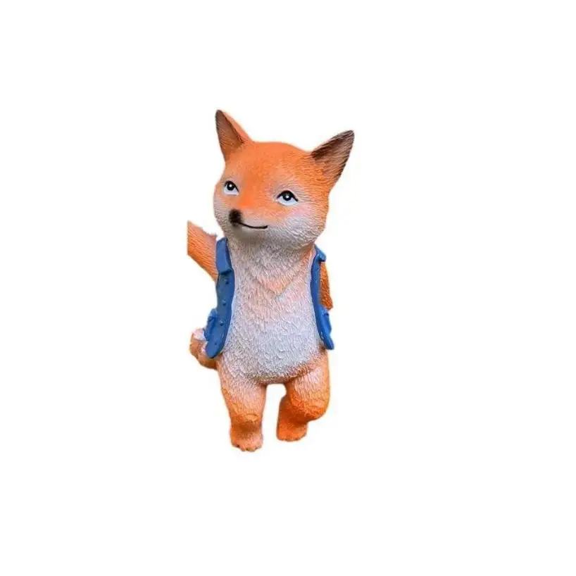 1 Pcs Cute Fox Garden Outdoor Courtyard Home Creative Decoration Small Ornaments Resin Crafts Horticultural Animal Pendants