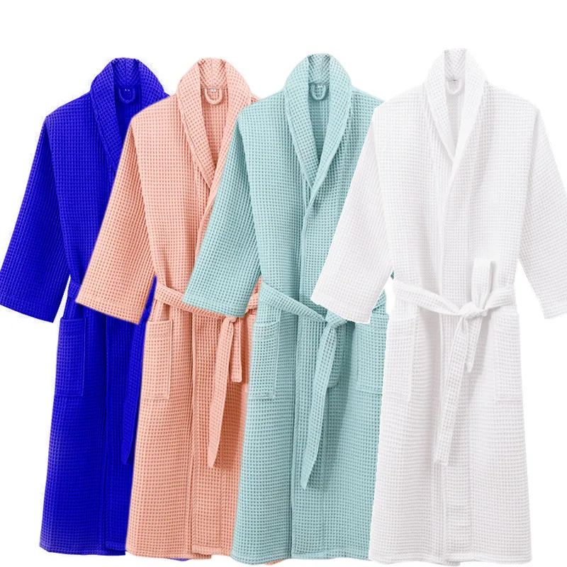 white christmas dresses Women's Organic Waffle Spa Bathrobe (3 Colors), Pewter / White / L/XL