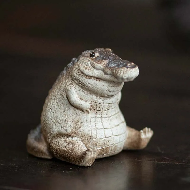Tea Pet Ornaments 1pc Mini Crocodile TeaPot Living Room Ornaments Handmade Tea Ceremony Tea Play Room Table Home Boutique