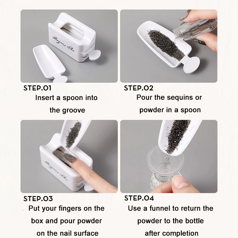 Tray System with Spoon, Nail Dip Container Portable Dip Powder