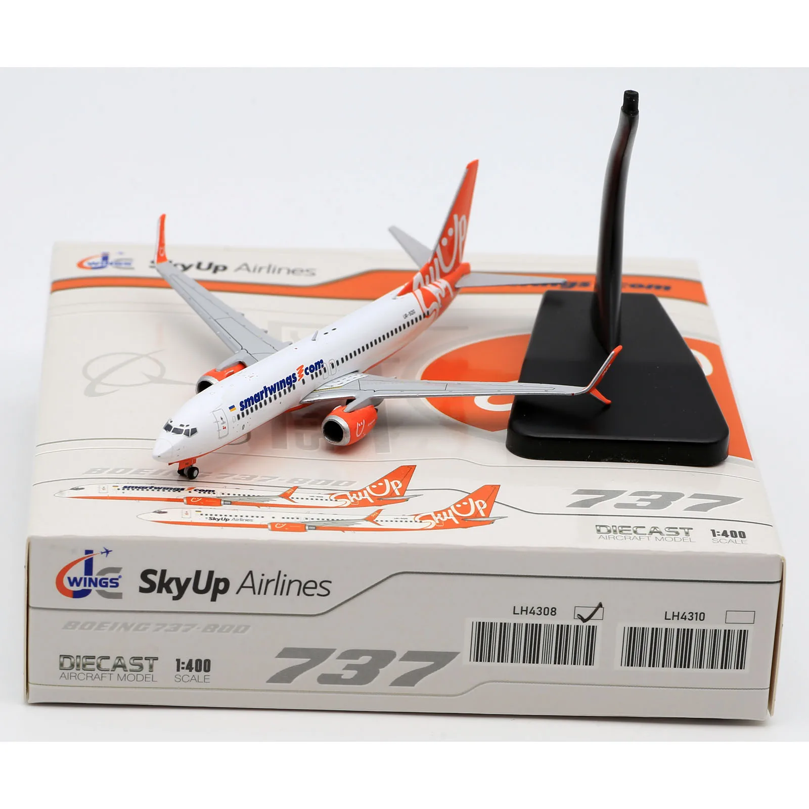 

LH4308 Alloy Collectible Plane Gift JC Wings 1:400 SmartWings Airlines Boeing B737-800 Diecast Aircraft Model UR-SQG With Stand