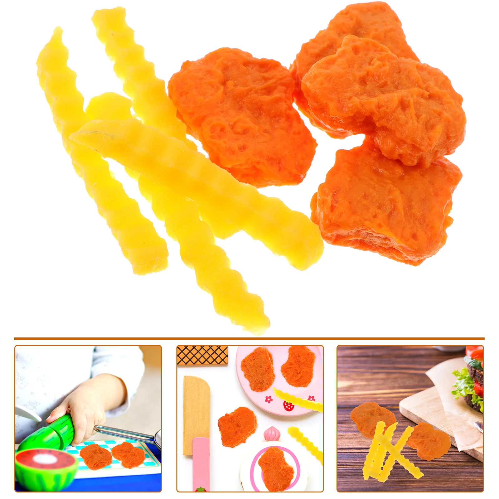 

Поддельные износостойкие куриные Nuggets и картошки фри модели имитации еды реалистичный Декор витрина из ПВХ искусственная витрина