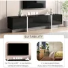 TV Stand for TVs Up to 80" Modern Entertainment Center with High Gloss UV Surface White & Black Wood Television Media Console 5