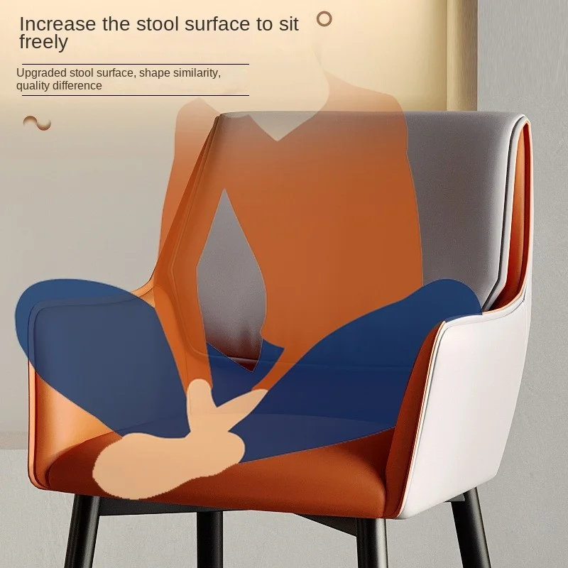 Realife Italian Style Minimalist Leisure Dining Chair Home Use Microfiber Leather Soft Bag Chair Thickened And Wear-Resistant