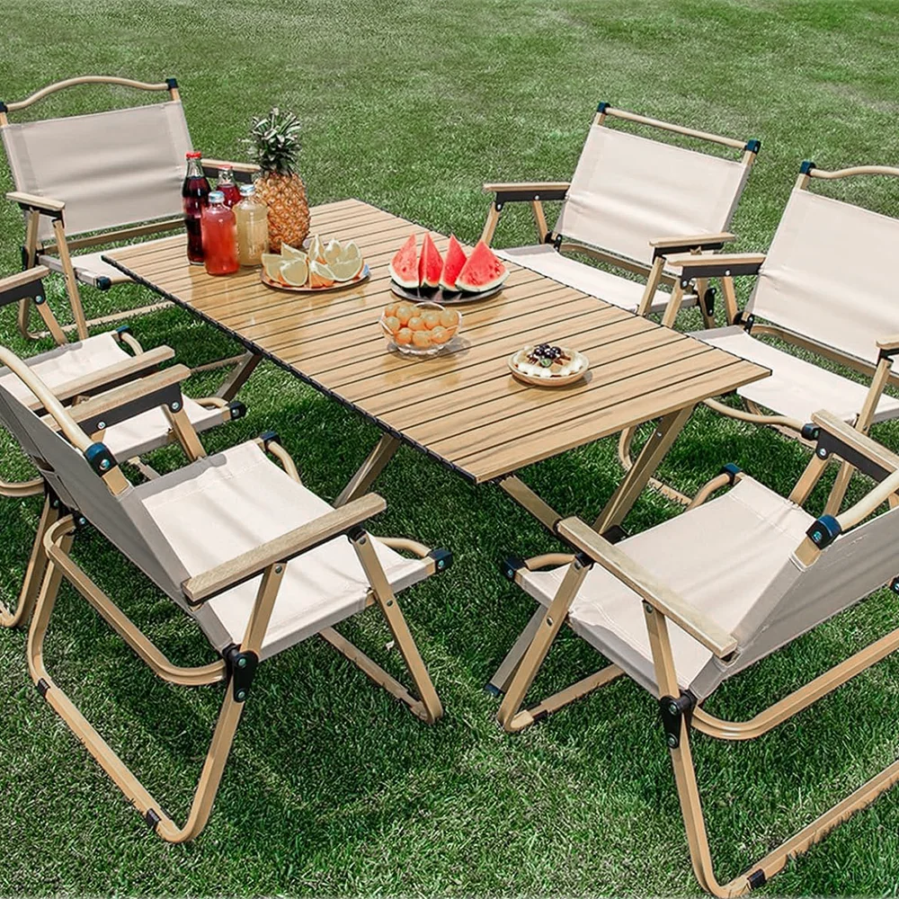 Tavolo Pieghevole da Esterno, Tavolo Portatile per Picnic, Campeggio, Escursionismo, Viaggi, Barbecue con Borsa per il Trasporto - immagine 3
