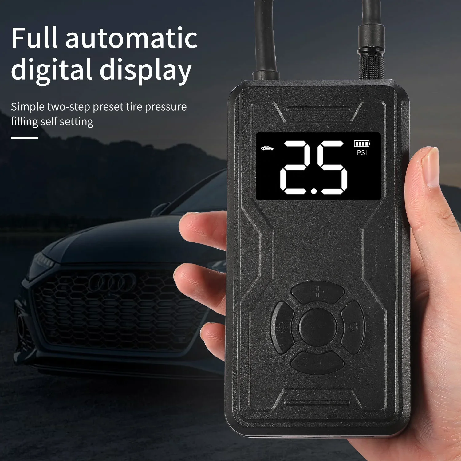 

Wireless 12v Tire Inflator Digital Automatic Portable Mini Cordless Air Pump Car Air Compressor for Car Jump Starter