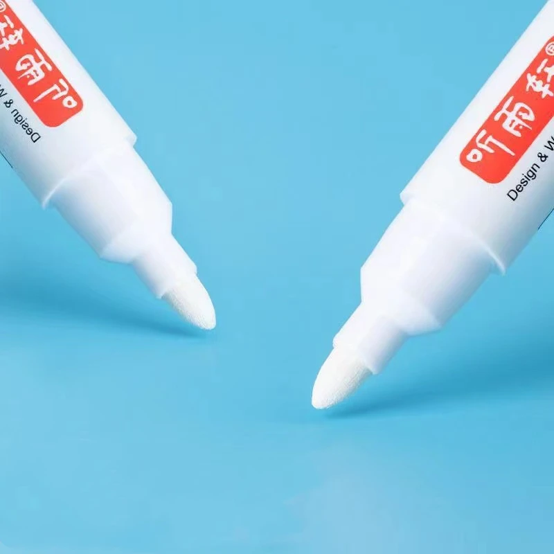 3/5/7Pcs/Set Metal White Marker Pen Oily Waterproof Plastic Gel Pen Writing Drawing Graffiti Stationery Notebook White Marker Pens Markers Pen Marker Pens