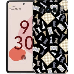 Checkerboard Pattern Shockproof TPU Phone Case - Sleek Black Cover - Pixel 9 Pro (A1)