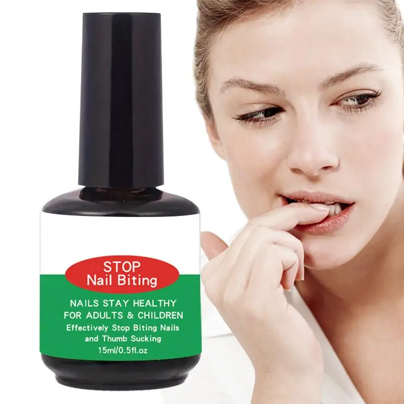 

Stop Nail Biting Polish 15ml Quick Dry Bitter Tasting Nail Polish Natural Plant Extracts Nail Care Supplies For Kids Teens