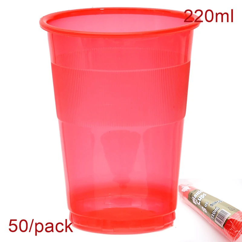 16 oz Disposable Cups 50 Pack Red Blue Yellow Green and Tableware Supplies  Black Plastic Cup Wedding Birthday Party ice cream - AliExpress