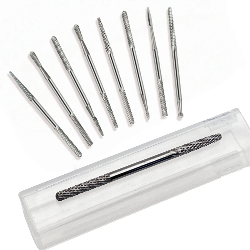 1개입 양면 텅스텐 스틸 카바이드 네일 드릴 비트 다기능 네일 폴리쉬 젤 제거 큐티클 죽은 피부 네일 도구