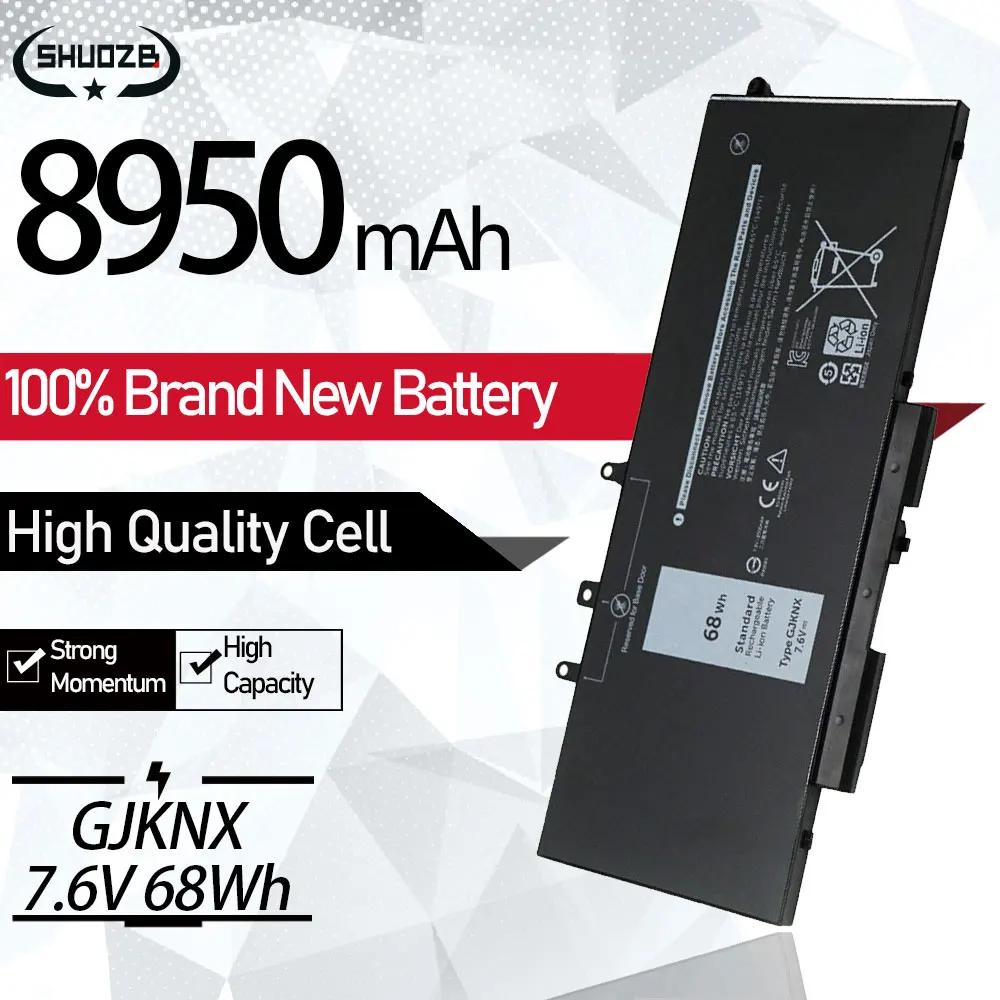 Gjknx Bateria para Dell Latitude Dell Latitude 14 5480 5490 E5490 15 5580 E5580 5590 Precisão 15 3520 3530 Gd1jp 7.6v 68wh Novo