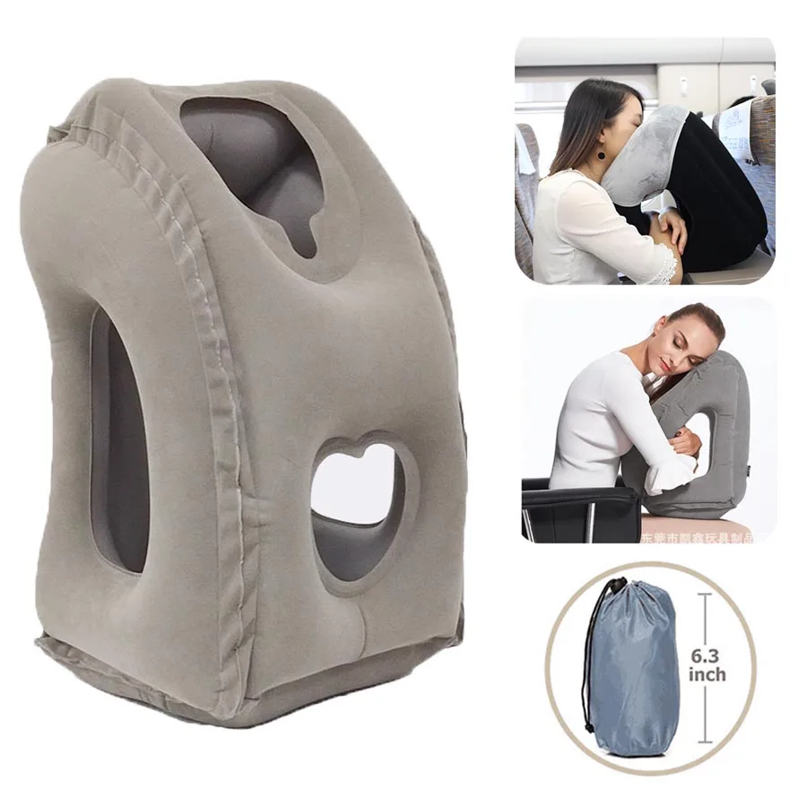 

Multifunctional Inflatable Travel Headrest Pillow Portable Foldable Neck Shoulder For Car Train Airplane Long Distance Teavel