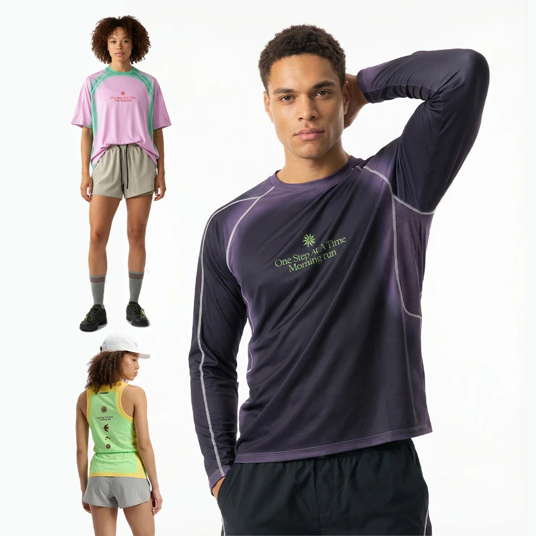 T-shirt sportiva da corsa per uomo e donna, ad asciugatura rapida, traspirante, leggera, a maniche corte, per fitness, top, t-shirt per coppia - immagine 3