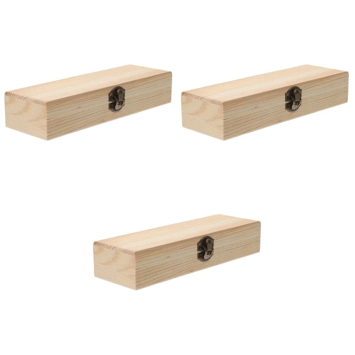 

3 Count Hand Mold Children's Students Pen Case Organizer Wooden Box Pencil Storage