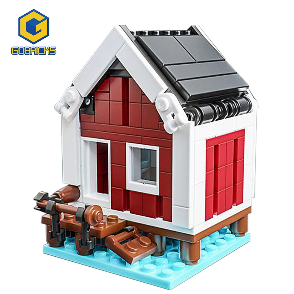 

Gobrick MOC мини-улица вид коттедж строительные блоки дом архитектурные кубики деревня игрушки для детей подарки на день рождения