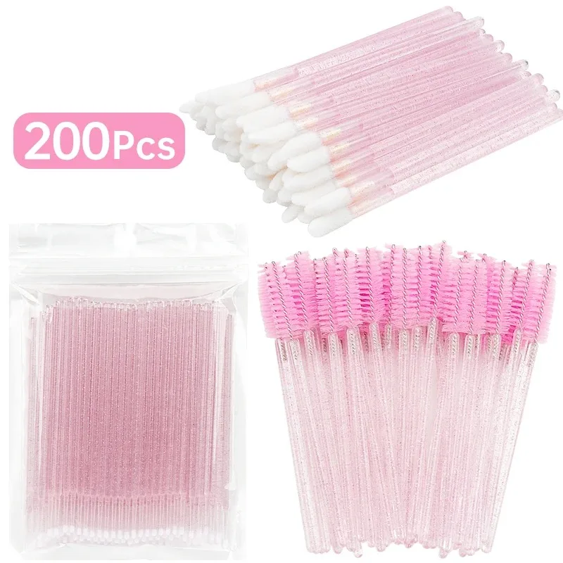 200 Pcs Disposable Crystal Makeup Brushes Tool Set - Image 1