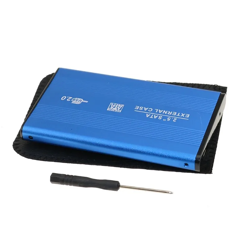 2.5 Inch HDD Externo Enclosure Case Metal External Storage Box For Sata To USB 2.0 Hard Drive Disk With USB Cable