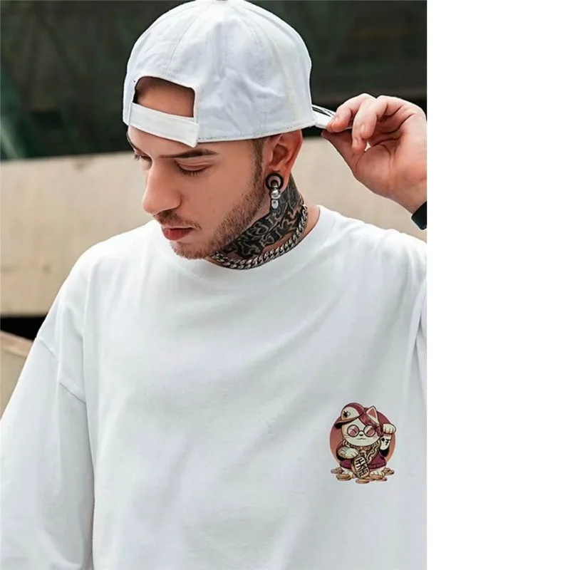 Oversize Trendy Brand Loose American Short Five Quarter Sleeved Large T-shirt Plus Fat Men's Summer_voghion.com