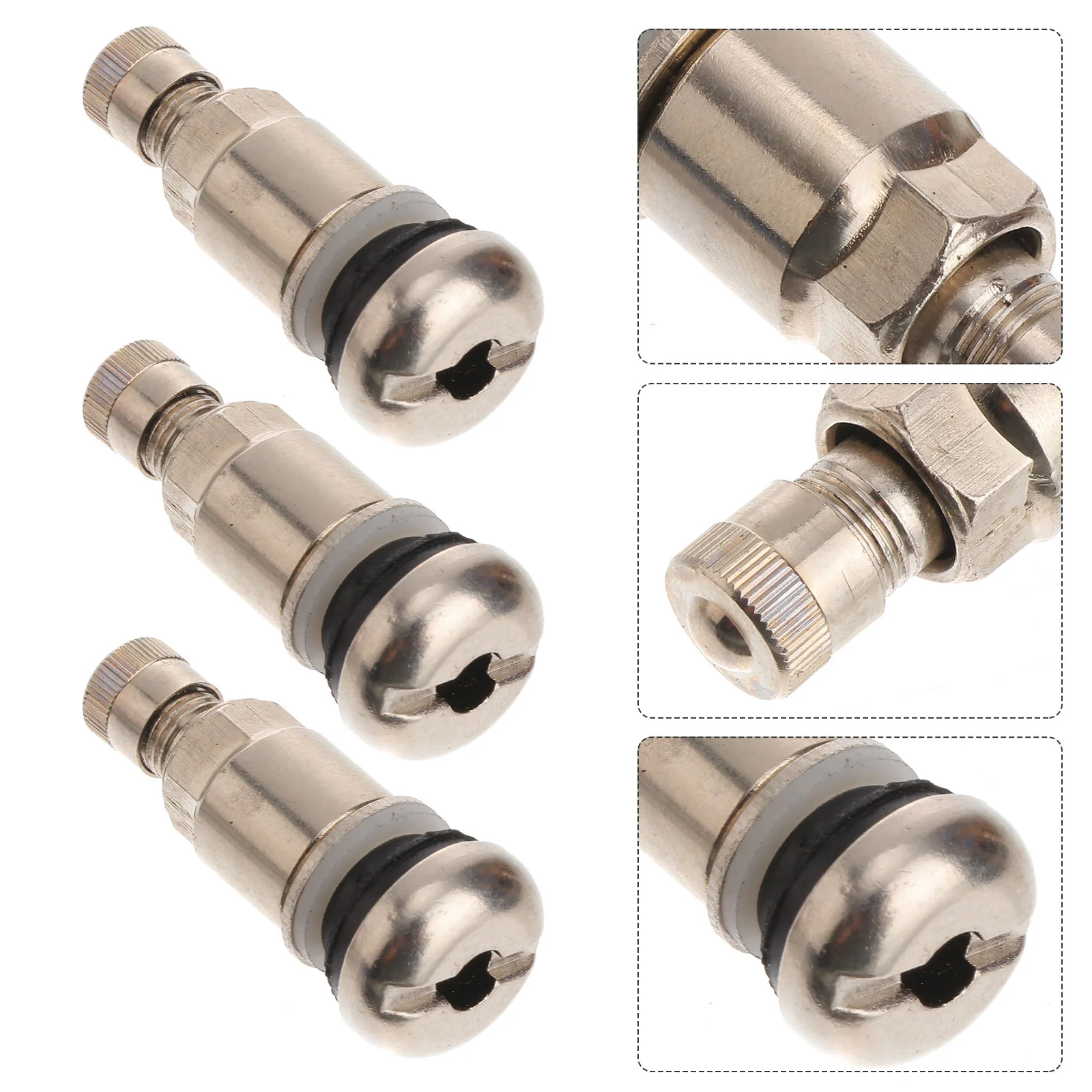 

10pcs Stainless Steel Valves Stems Tire Valves Stems Caps Car Accessories