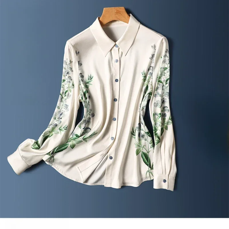 Camicia Donna Righe Maniche Lunghe - Colletto Rovesciato E Orlo Irregolare (Taglie S-5XL) - Foto 5